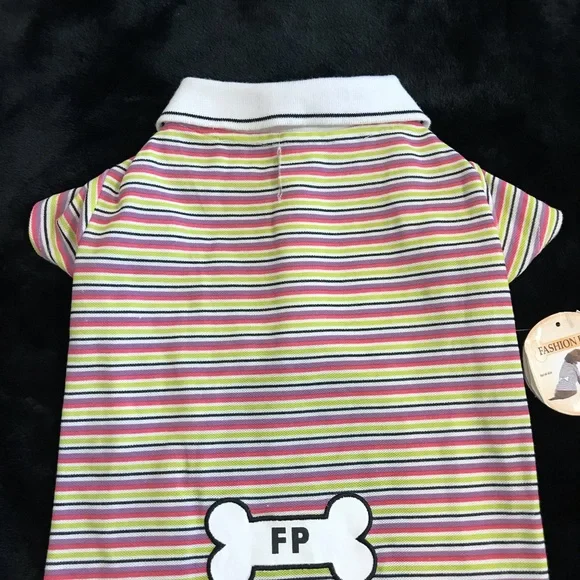 Puppy / Dog / Pet Multicolor Stripe Tee Shirt 
Size Medium NWT - Picture 5 of 11